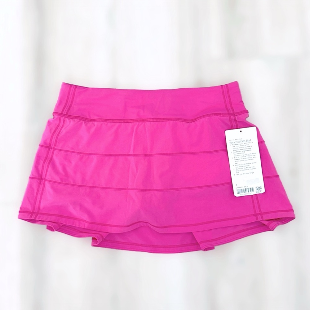 Lululemon Pace Rival Skirt in Sonic Pink + Regular Length, Size 6